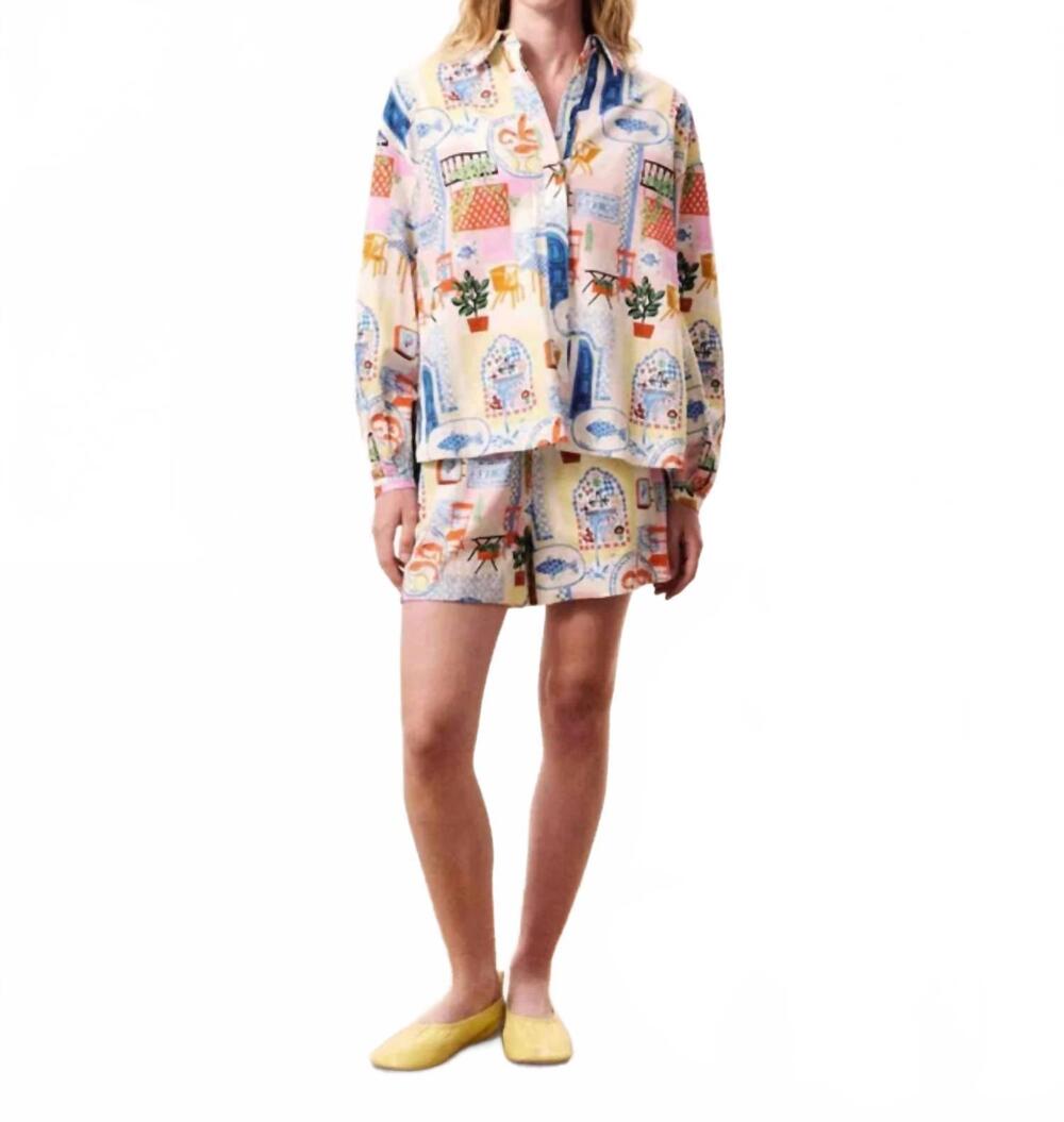 NEW FRNCH lapis short in multi
